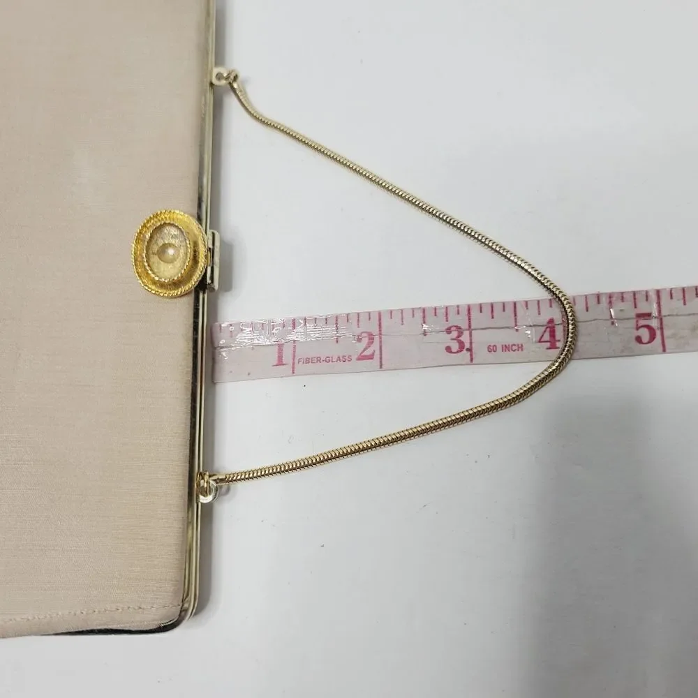 Vintage Classic Beige Neutral Structured Formal Evening Purse - Picture 8 of 16